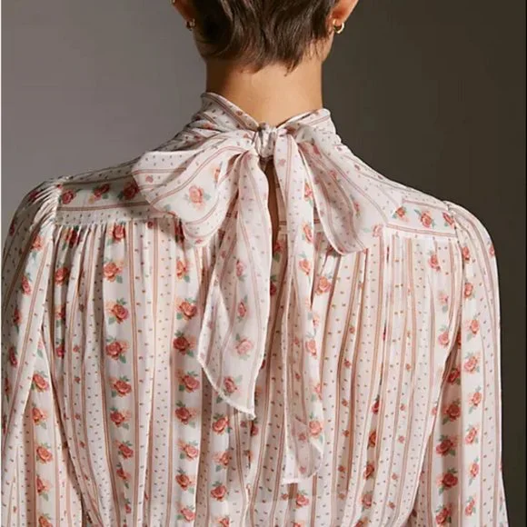 Anthropologie XL NWT Let Me Be Mock Neck Sheer Mini Dress - Picture 9 of 9